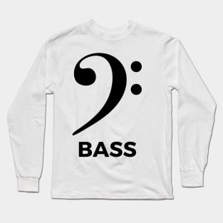 Bass Clef - Text On Bottom Long Sleeve T-Shirt